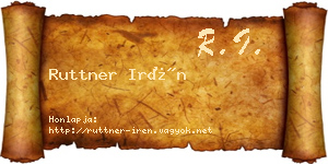 Ruttner Irén névjegykártya